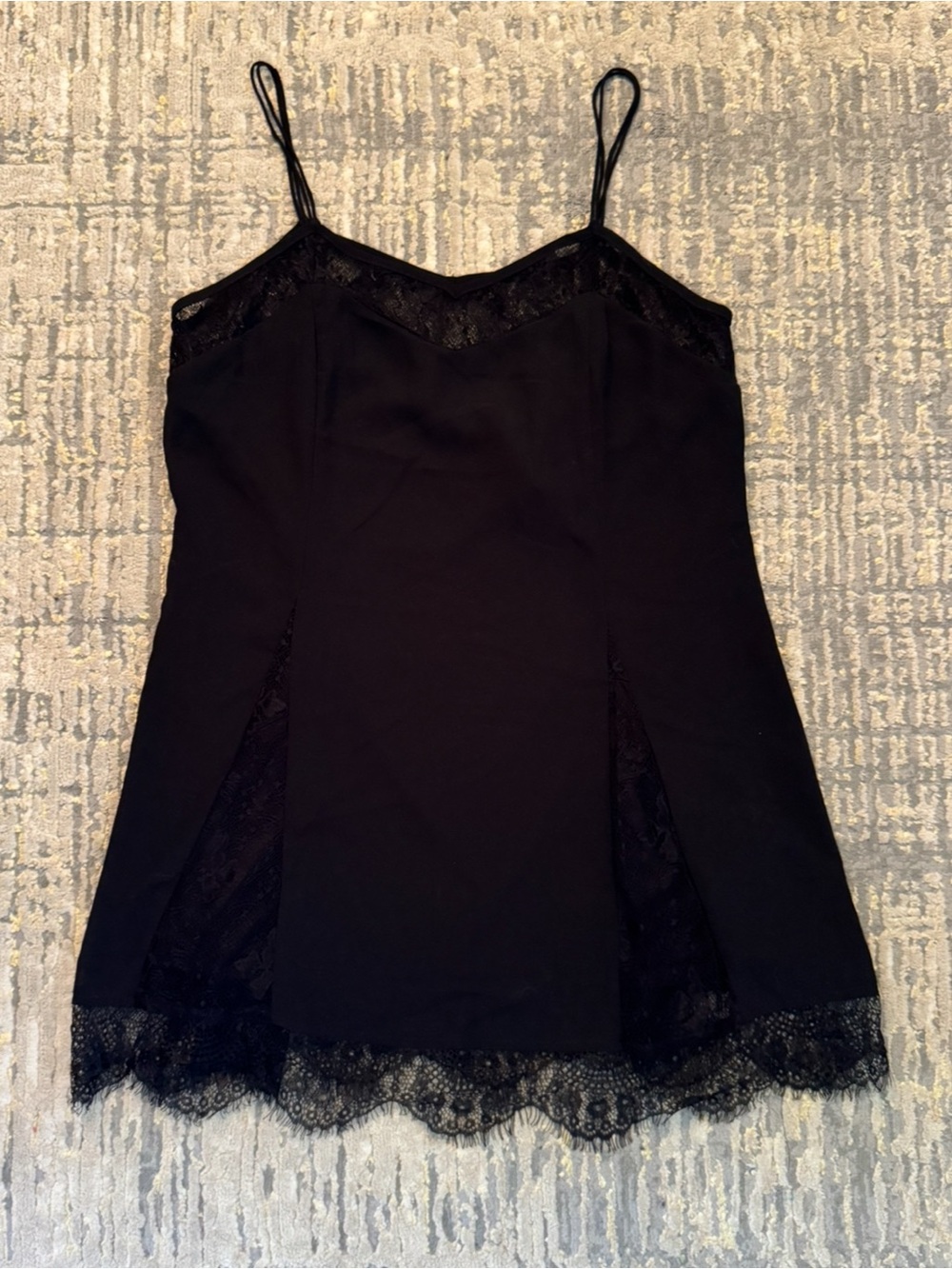 En Crème Black Lace Trim Slip